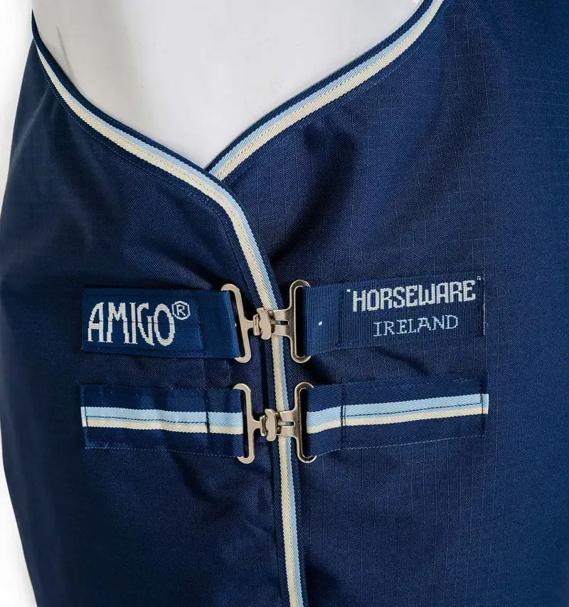 Horseware Amigo Ripstop 900D Plus Turnout 200g Medium Weight Rug Dynasty Whitney Stripes Navy-3