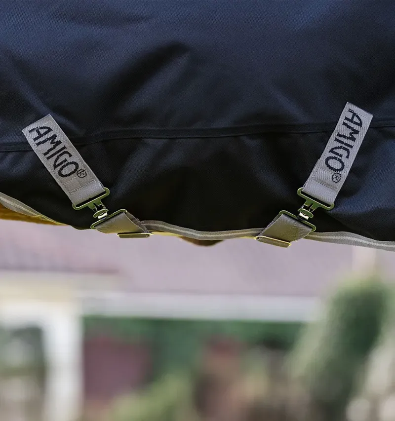 Horseware Amigo Bravo 1200D Pony Plus 50g Light Weight Turnout Rug Navy/Titanium Grey-2