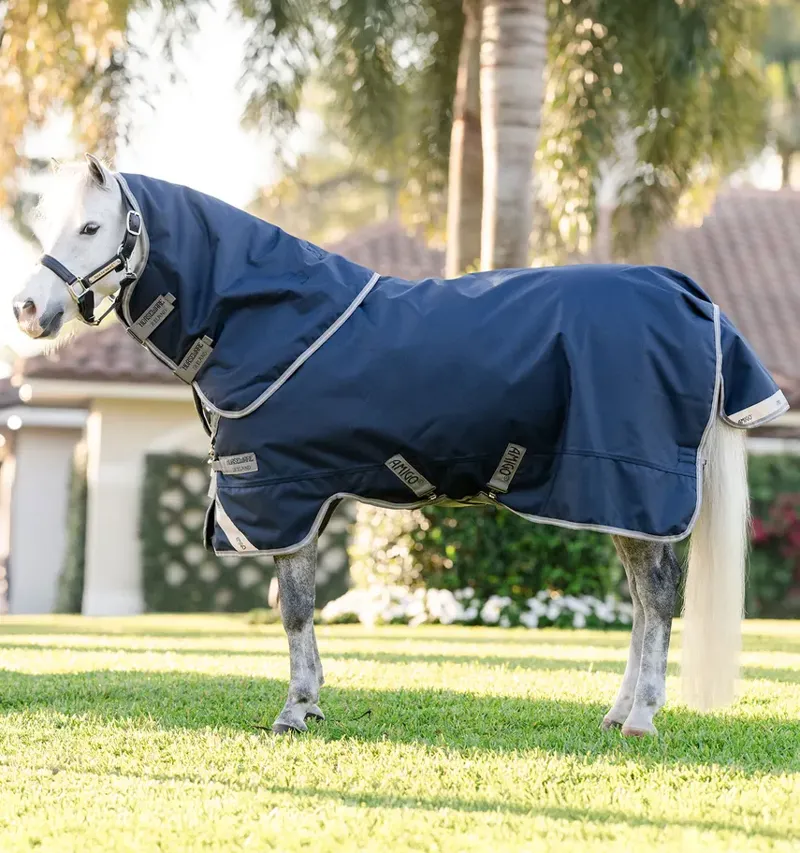 Horseware Amigo Bravo 1200D Pony Plus 50g Light Weight Turnout Rug Navy/Titanium Grey