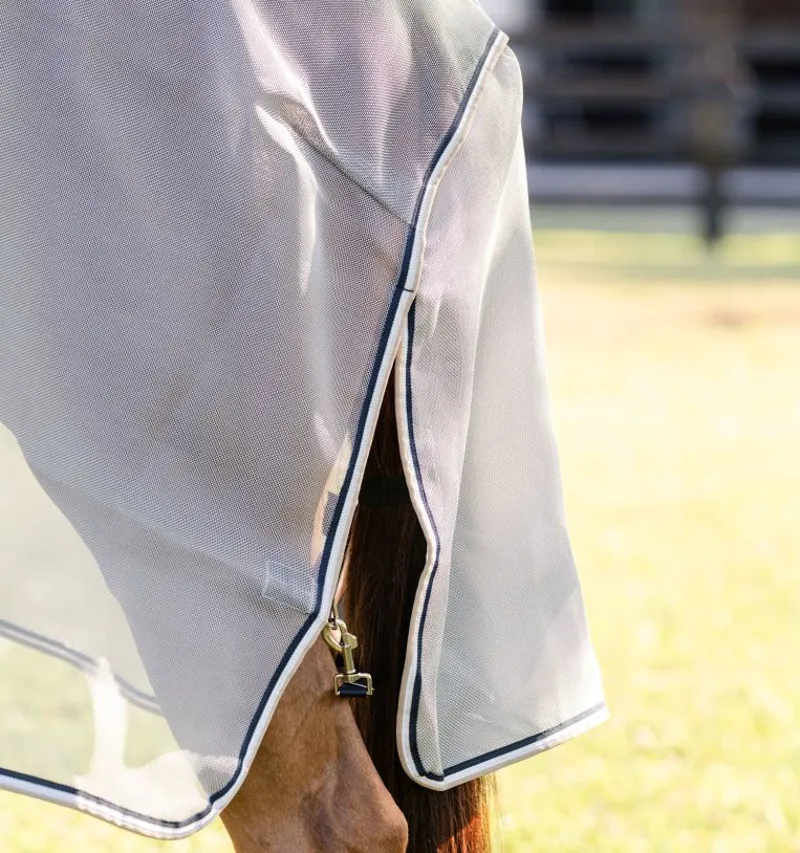 Horseware Rambo Protector Fly Rug Integrated Silver/Navy/White/Beige-4