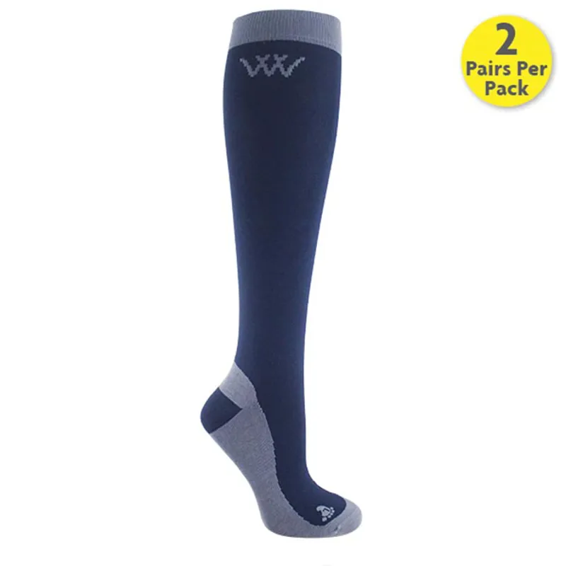 Woof Wear Bamboo Tall Riding Socks 2 Pack Blue/Grey