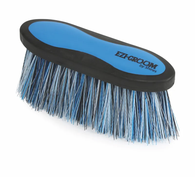 Shires Ezi-Groom Grip Dandy Brush Long Bristle Bright Blue