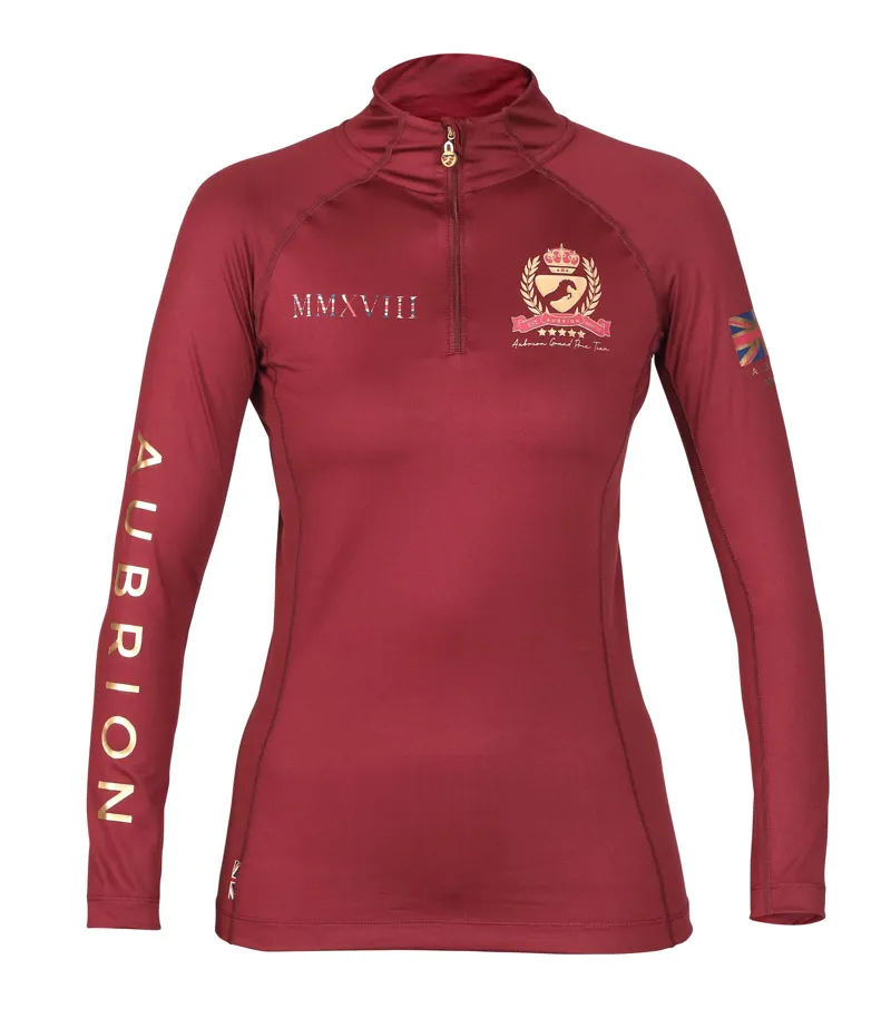 Shires Aubrion Team Junior Base Layer Maroon