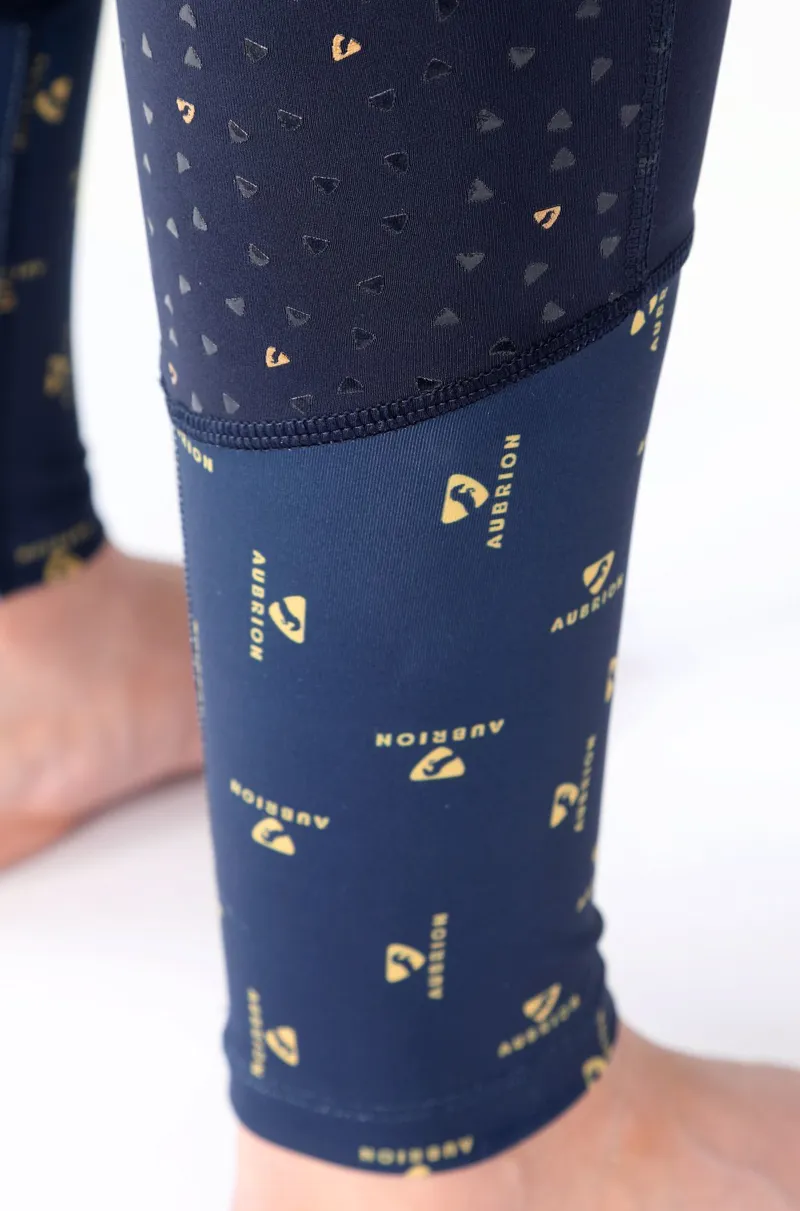 Shires Aubrion Team  Ladies Riding Tights Navy-6