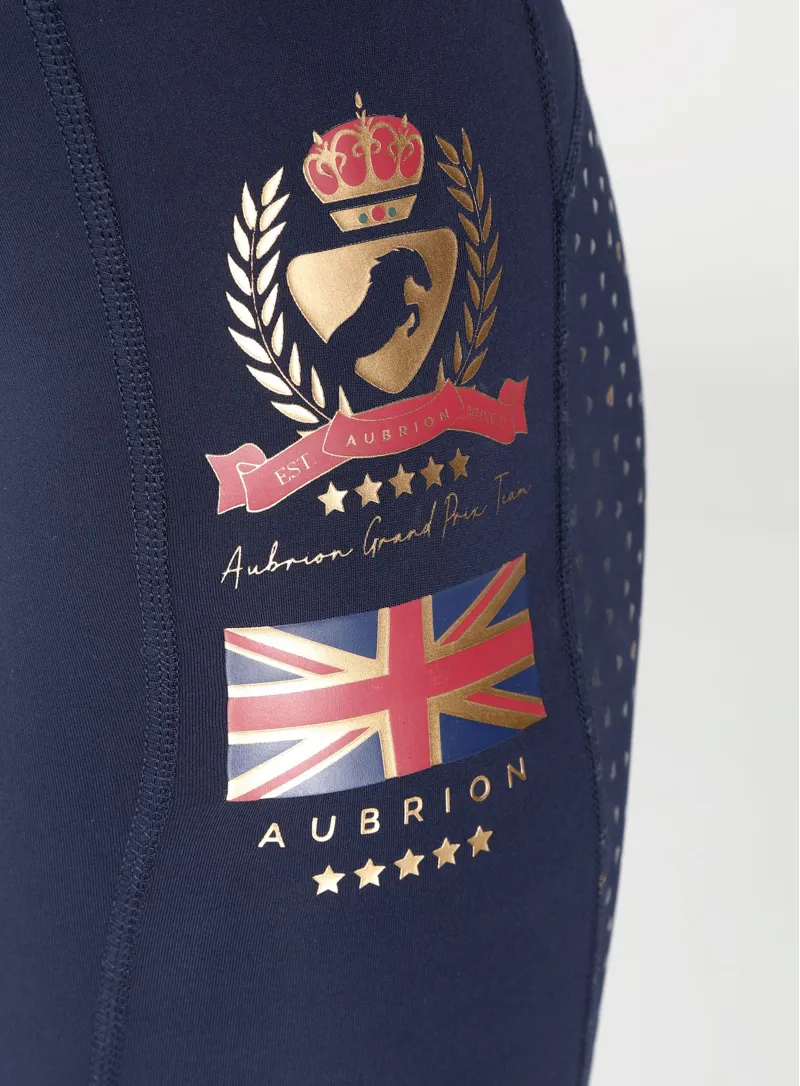 Shires Aubrion Team  Ladies Riding Tights Navy-5