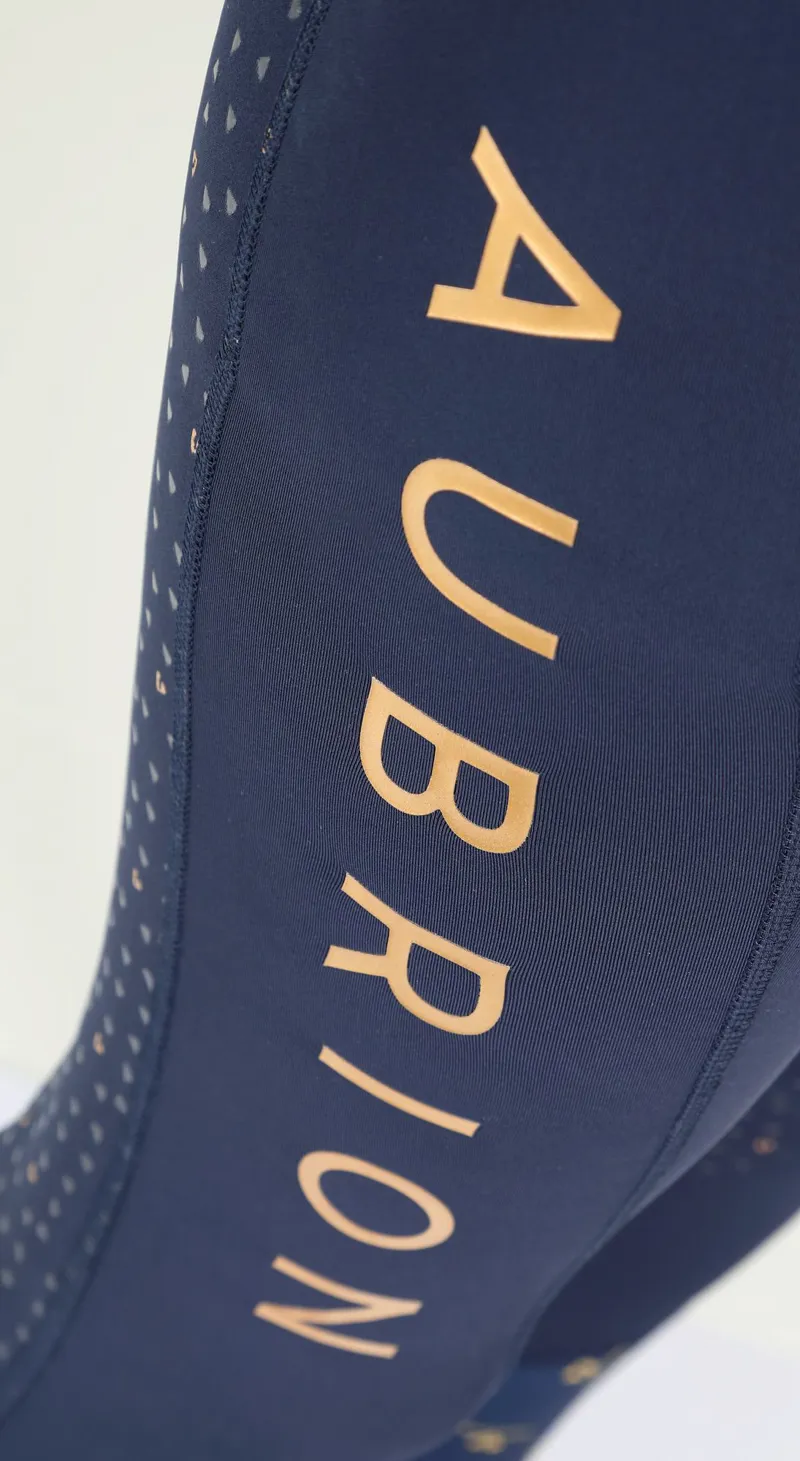 Shires Aubrion Team  Ladies Riding Tights Navy-11
