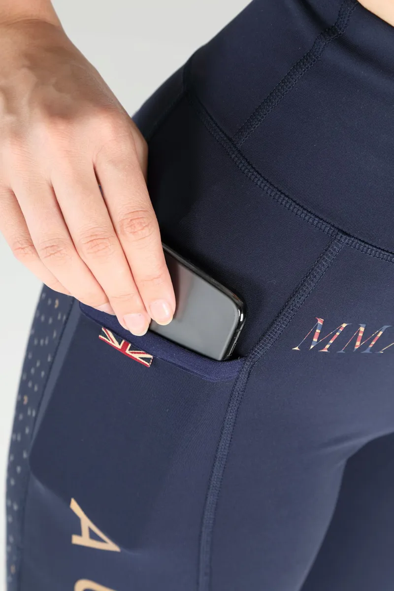 Shires Aubrion Team  Ladies Riding Tights Navy-9