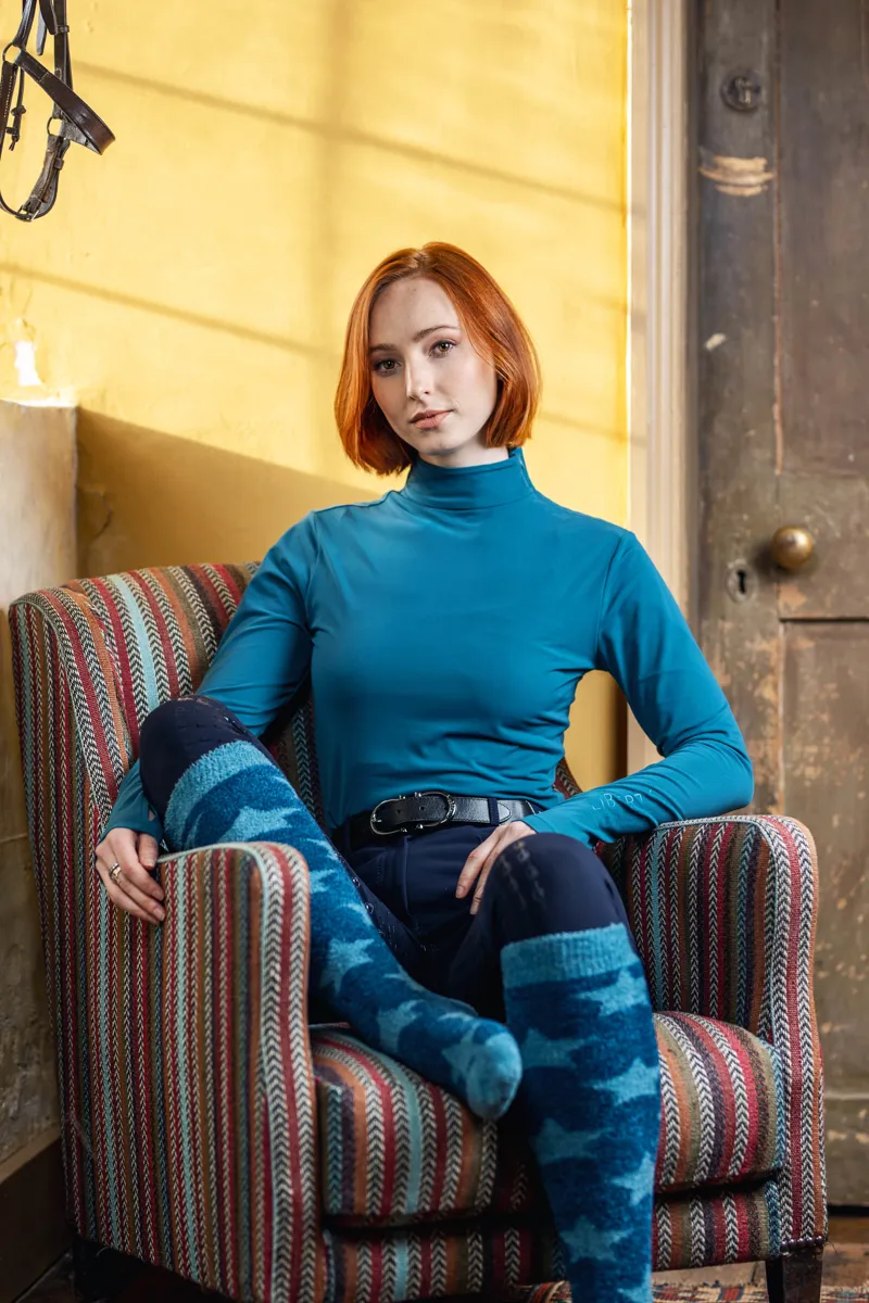 LeMieux Adult Fluffies Socks Stars Marine-1