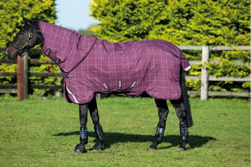 Rhino Plus 0g Lite Weight Turnout Rug Berry/Grey -2