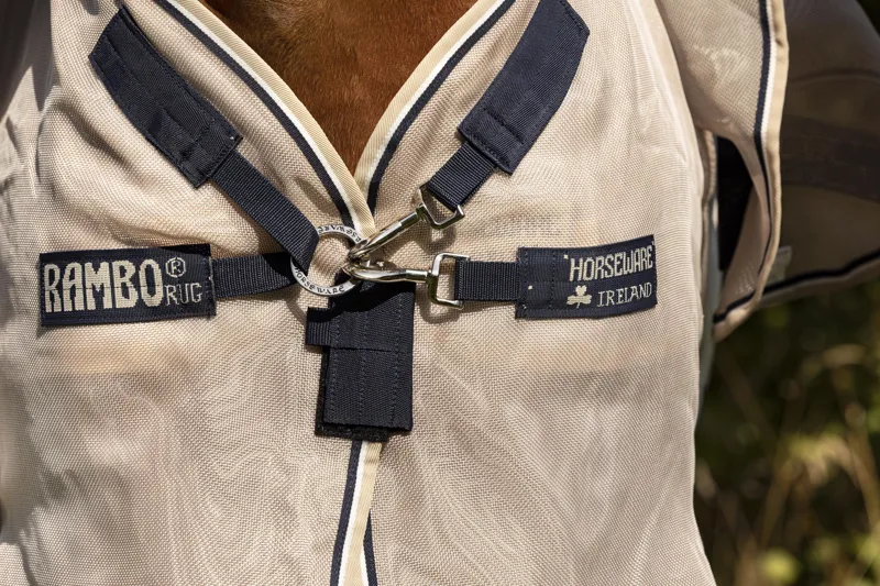 Rambo Protector Fly Rug  Oatmeal/Navy-1