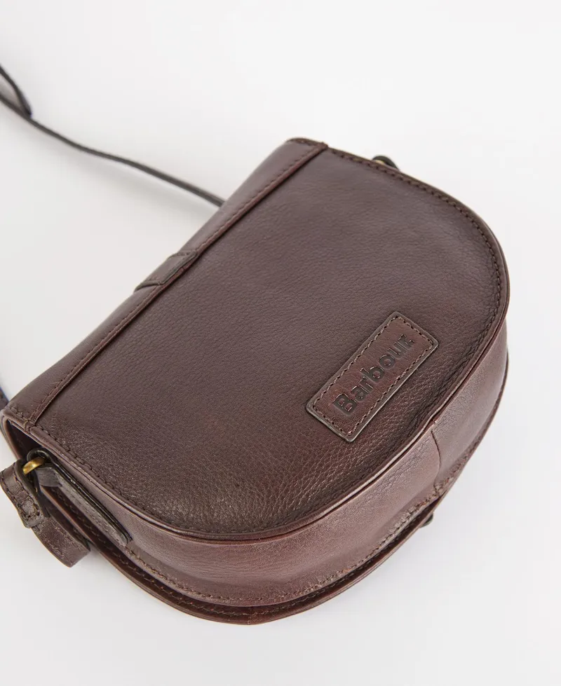 Barbour Laire Leather Saddle Bag Dark Brown-6