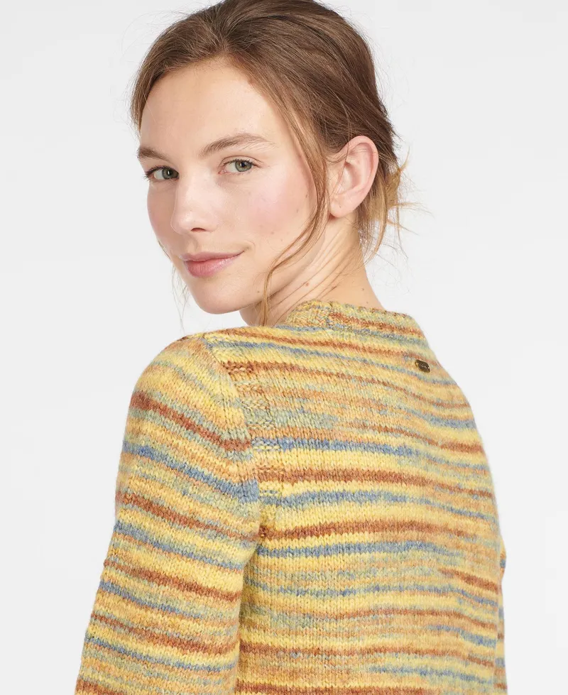 Barbour Ladies Burford Knit Yellow Multi -2