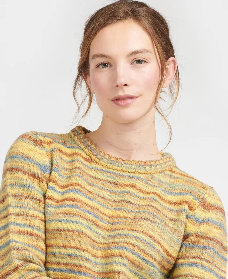 Barbour Ladies Burford Knit Yellow Multi -3