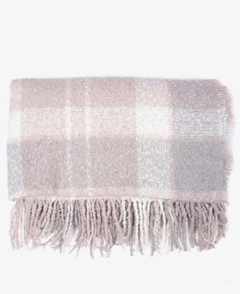 Barbour Ladies Boucle Scarf Soft Pink-1