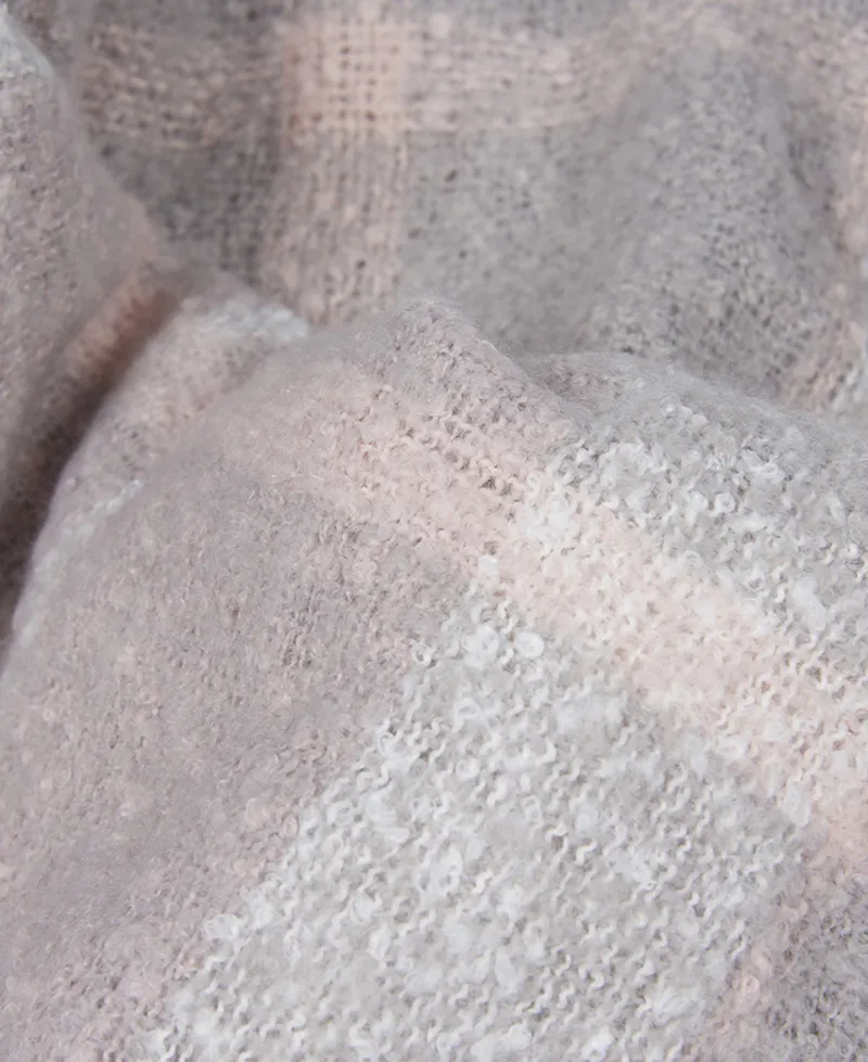 Barbour Ladies Boucle Scarf Soft Pink-2