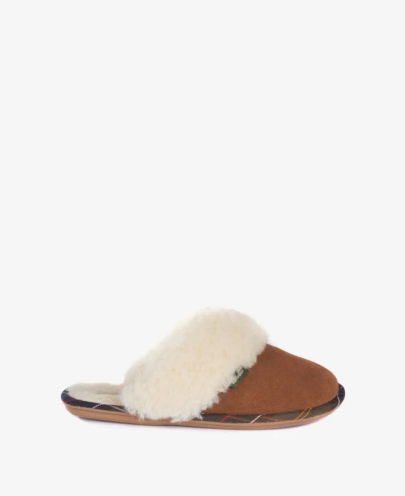 Barbour Ladies Lydia Mule Slippers Camel Suede