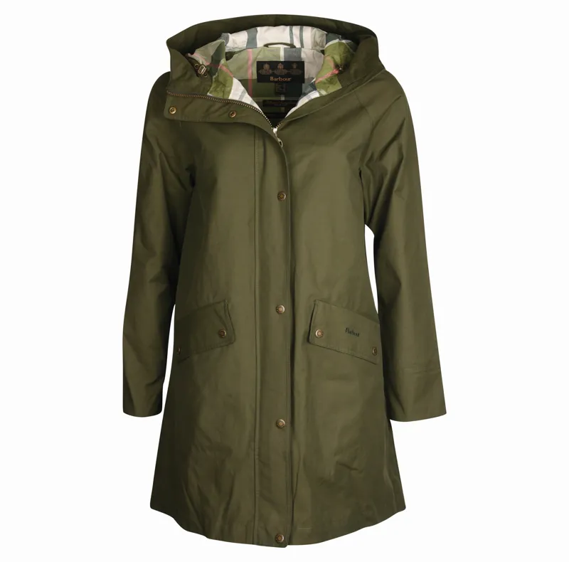 Barbour Ladies Carpel Jacket Olive/Olive Pink Tartan-1