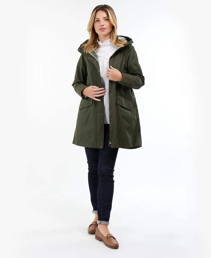 Barbour Ladies Carpel Jacket Olive/Olive Pink Tartan-2