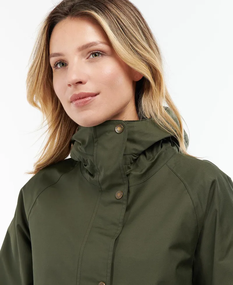 Barbour Ladies Carpel Jacket Olive/Olive Pink Tartan-5