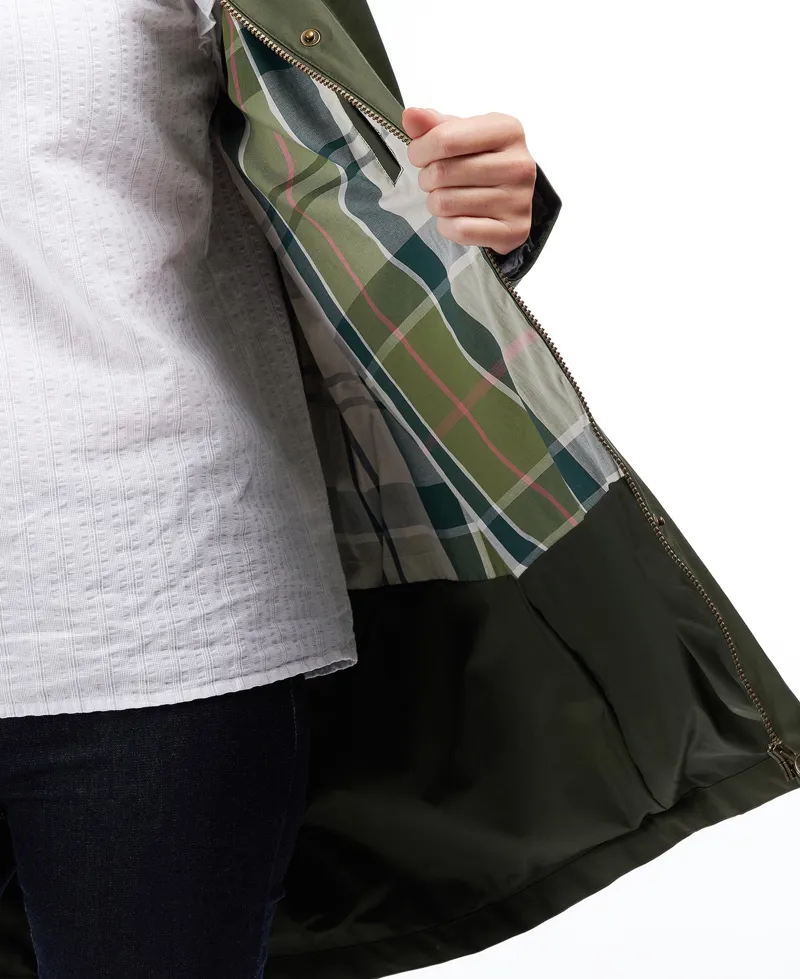 Barbour Ladies Carpel Jacket Olive/Olive Pink Tartan-7