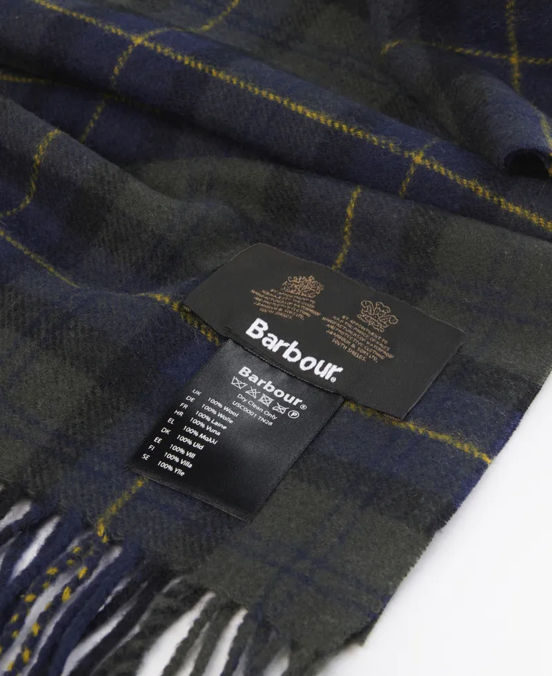Barbour Tartan Lambswool Sarf Olive Night-2