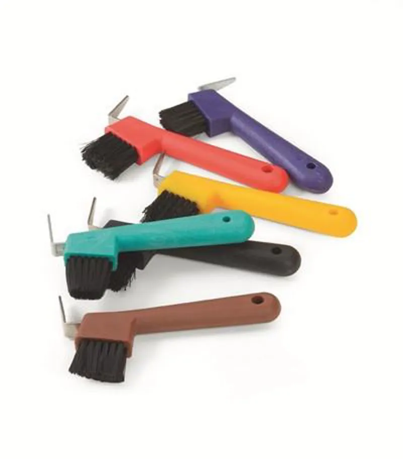 Shires Ezi-Groom Hoof Pick With Brush Black