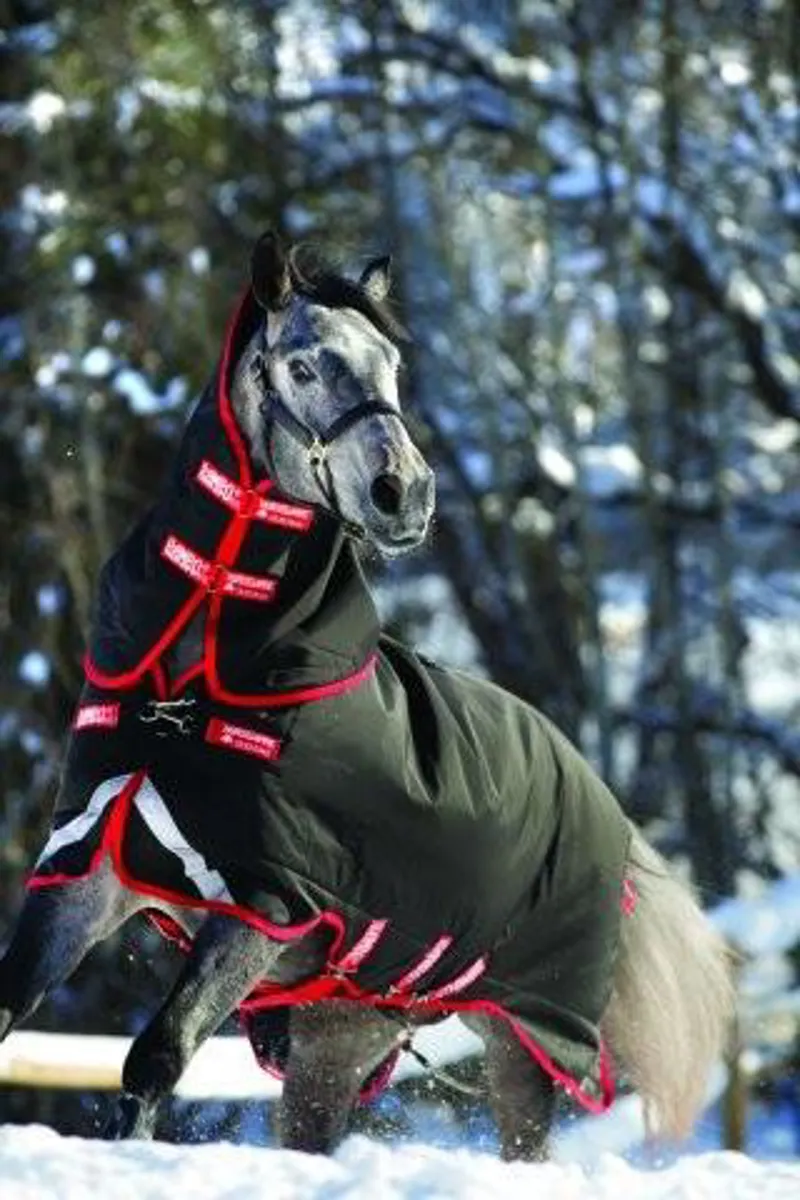 Rambo Supreme Vari Layer 450g Heavy Weight Turnout Rug Black/Red