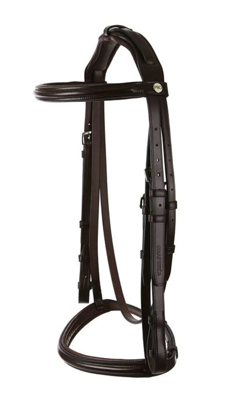 Jeffries Wembley Pro Leather Cavesson Bridle With Reins Havana 