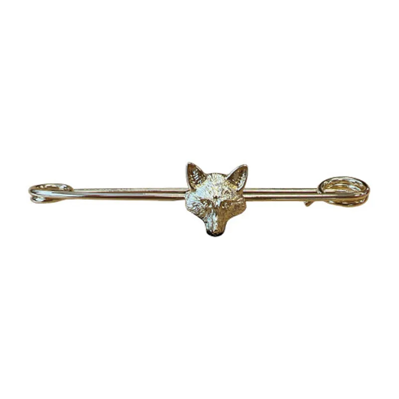 Equetech Traditional Stockpin With Fox Head Gold-1