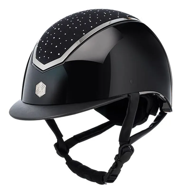 Charles Owen EQx Kylo Riding Helmet With Mips Black Gloss/Chrome Crystal