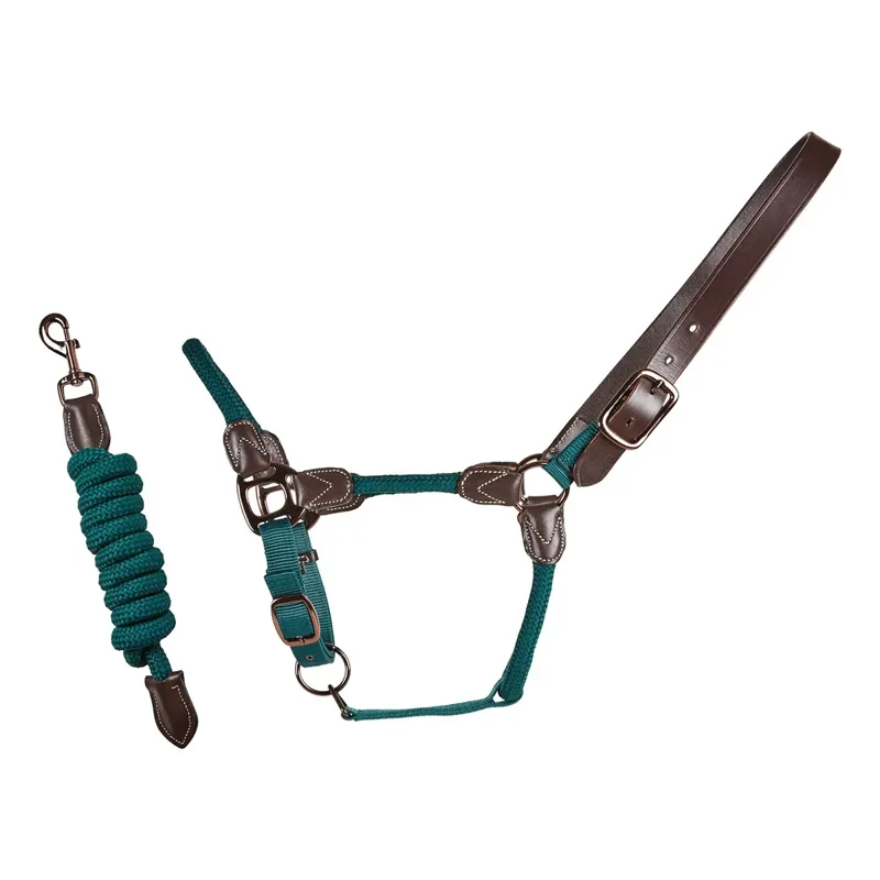Cameo Rope Headcollar And Lead Rope Evergreen