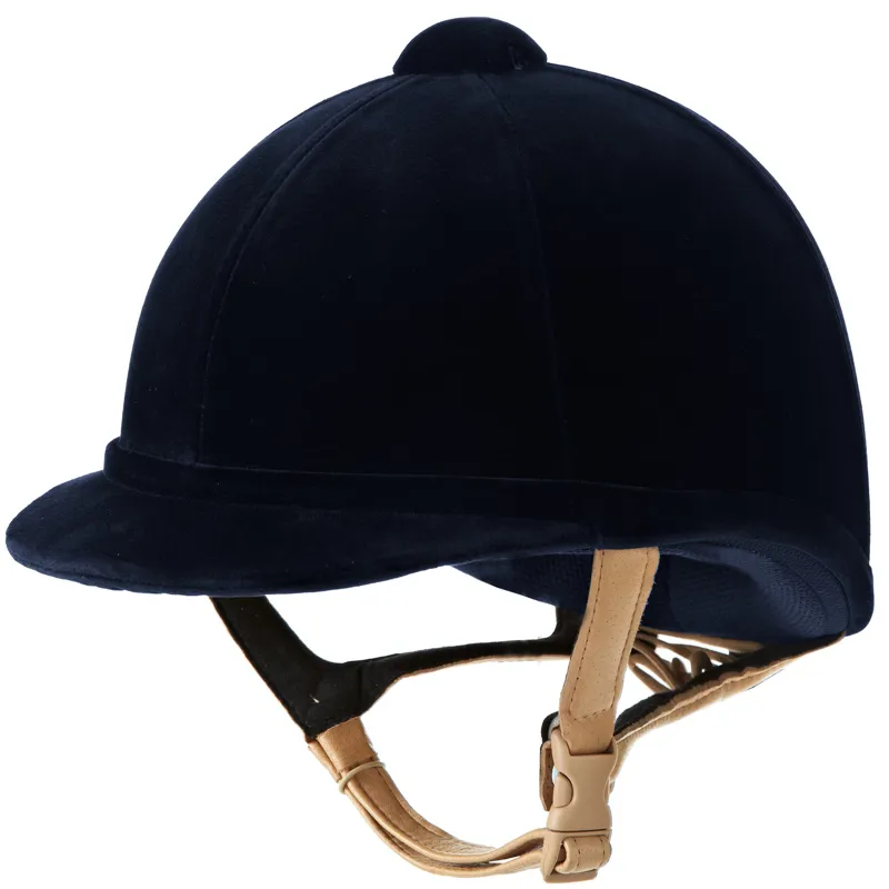 Charles Owen Hampton Velvet Riding Hat Round Fit Navy