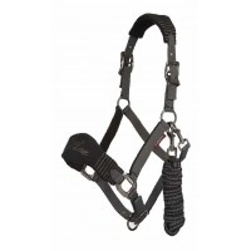 LeMieux Vogue Fleece Headcollar  and Leadrope Black/Grey