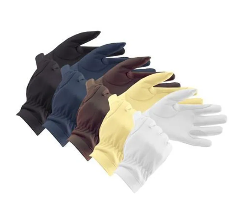 Equetech Junior Leather Show Riding Gloves Brown