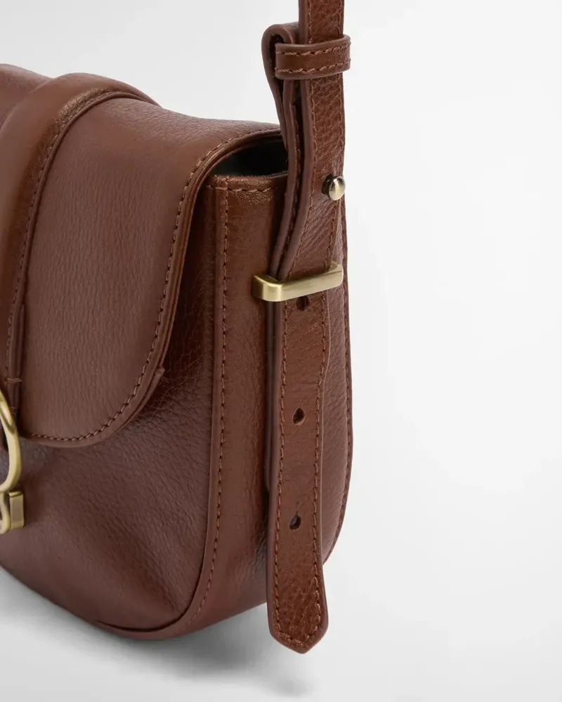 Barbour Elm Lether CrossBody Bag Brown-8
