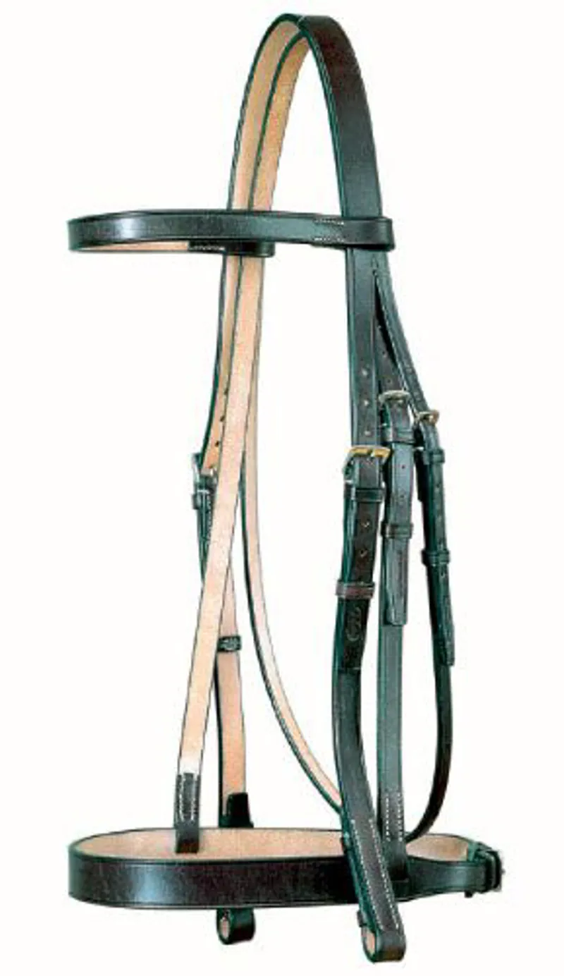 Jeffries Traditional Plain Caveson Bridle 1/2in Havana