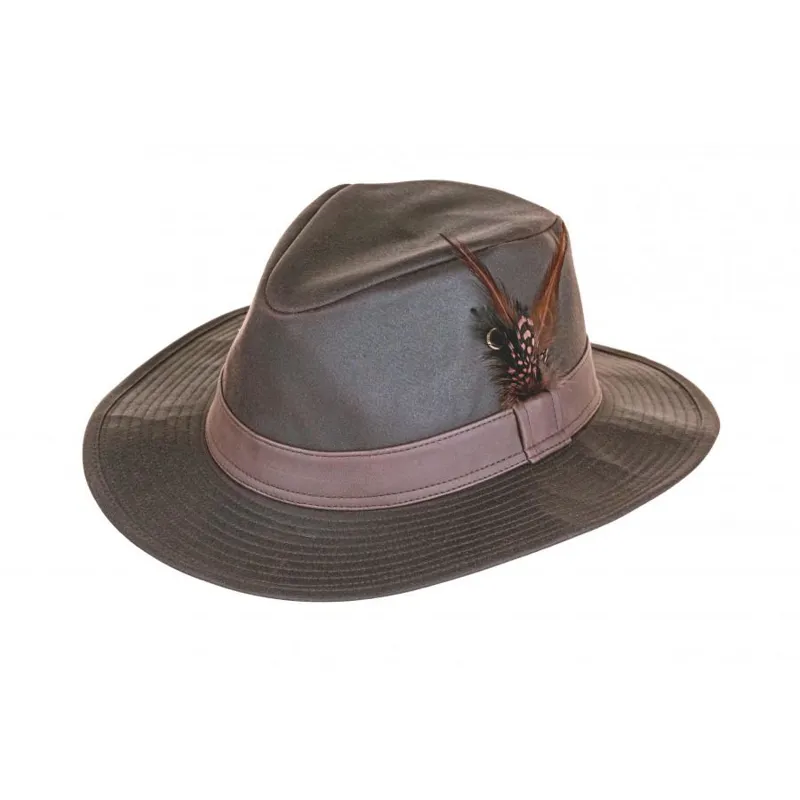 Heather Rambler Wax Trilby Hat Brown