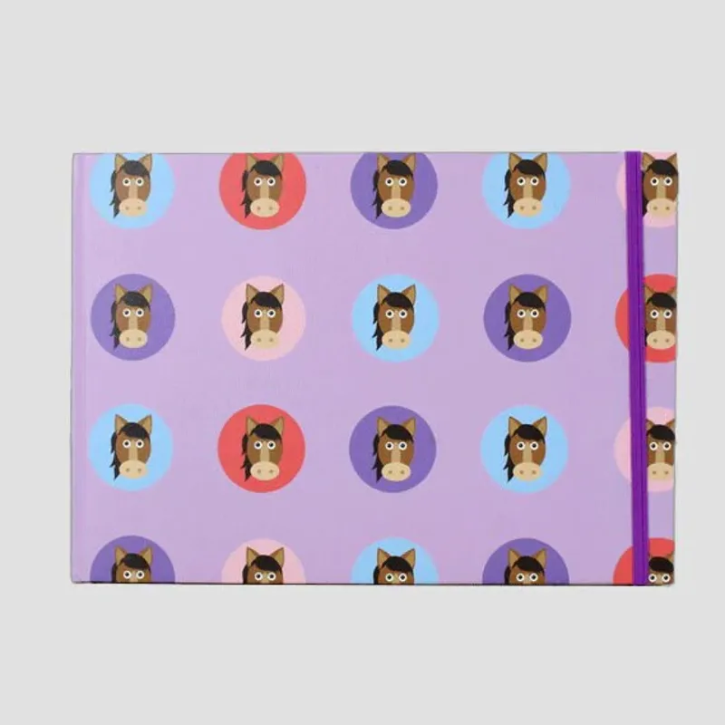 Cartoon Horse Sketch Book With Elastic Band