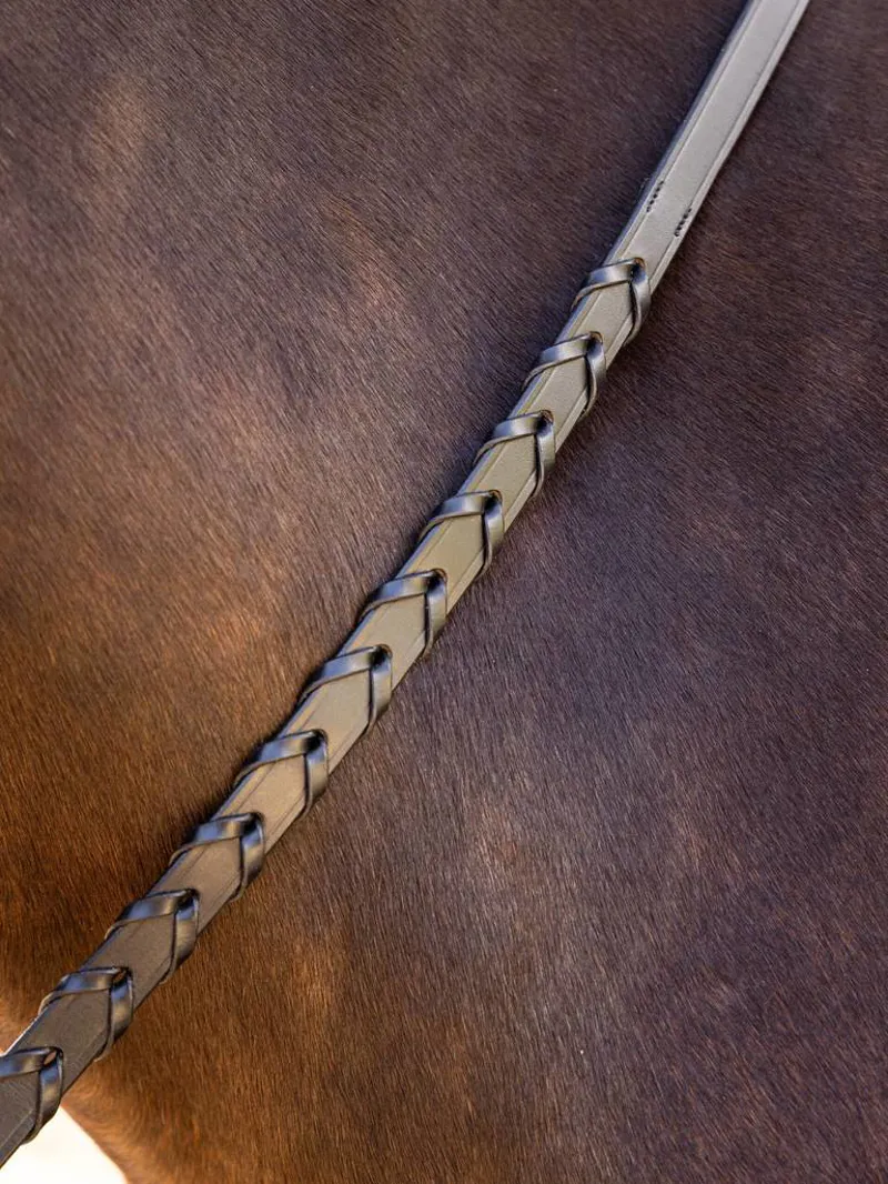 LeMieux Leather Laced Reins Black/Silver