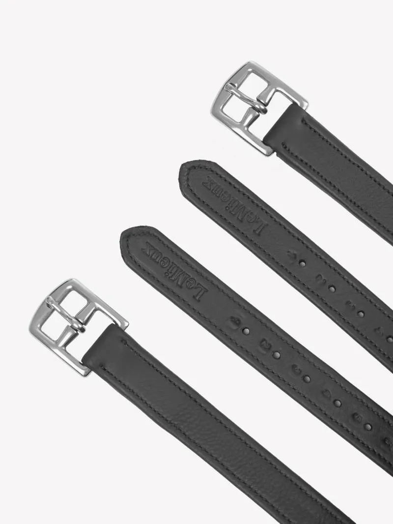 LeMieux Childrens Stirrup Leathers Black-1