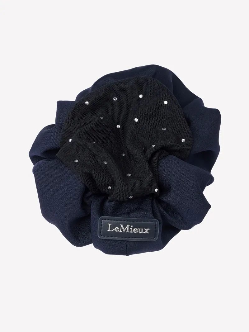 LeMieux Scrunchie with Crystal Hair Net Navy/Black