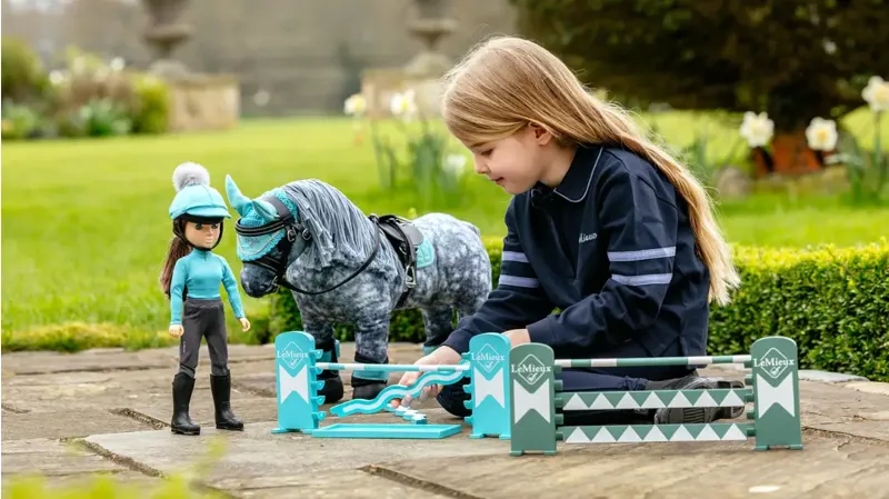 LeMieux Toy Pony Jump Set Azure/Sage/White-1