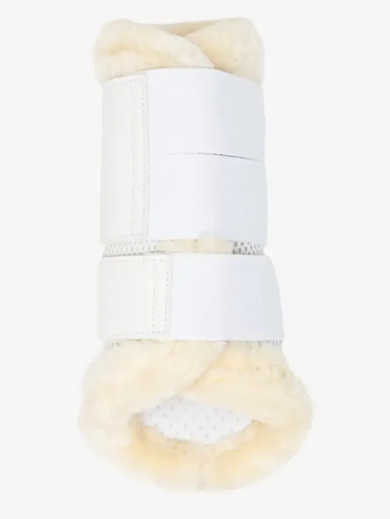 Lemieux Fleece Edged Mesh Brushing Boots White/Natural-2