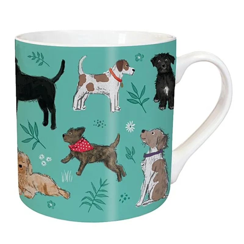 Dog And Floral Chunky Mug