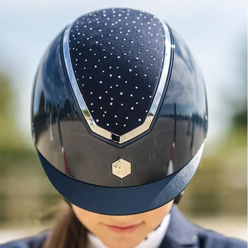 Charles Owen EQx Kylo With Mips Riding Helmet Navy Gloss/Silver Crystal