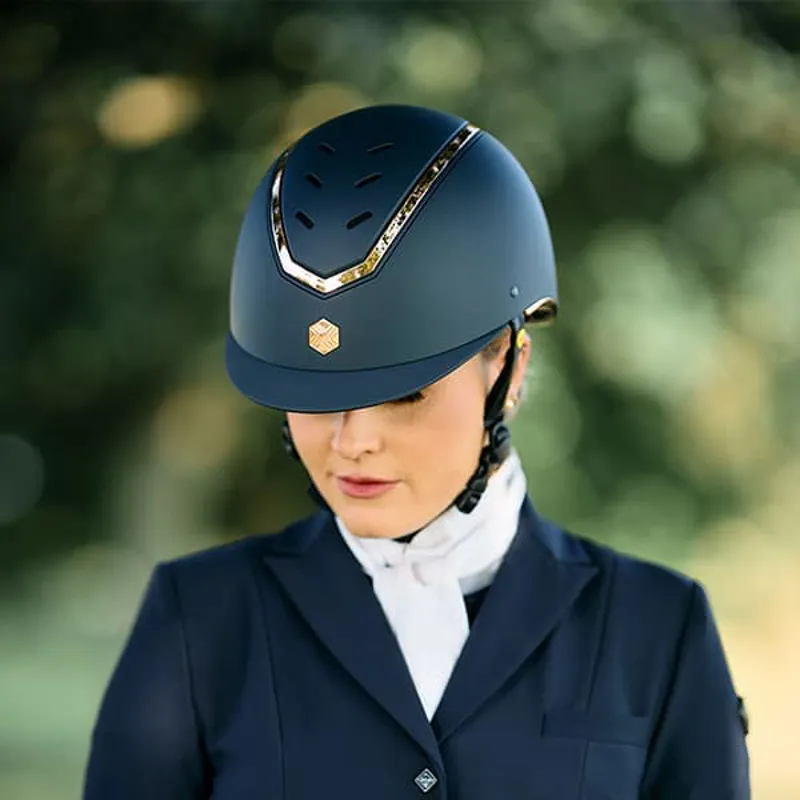 Charles Owen EQx Kylo With Mips Riding Helmet Navy Matte/Rose Gold -2
