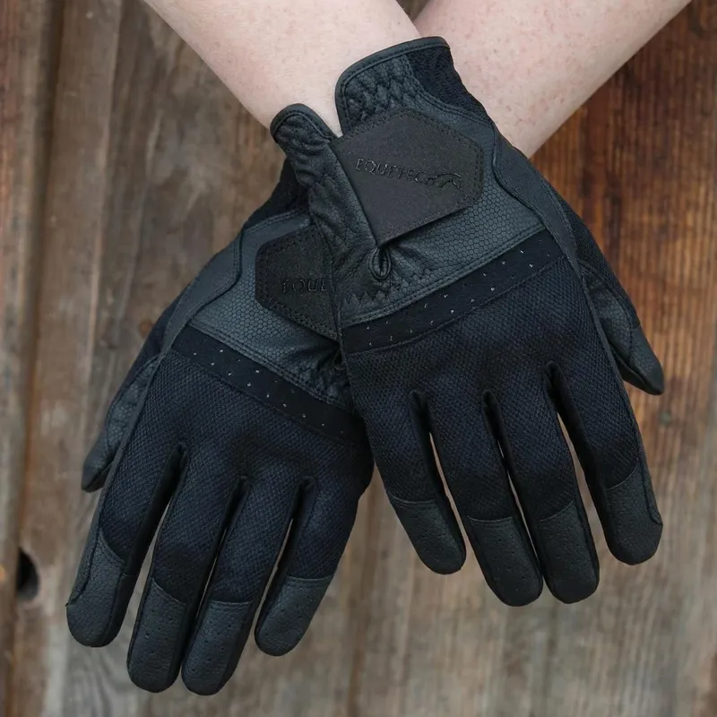 Equetech Pro-Mesh Grip Riding Gloves Black-2