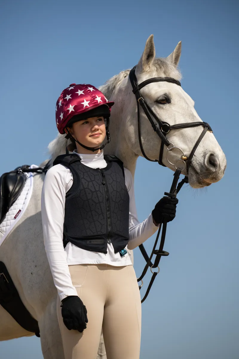 Racesafe HX3 Young Rider Tall Front Navy-3