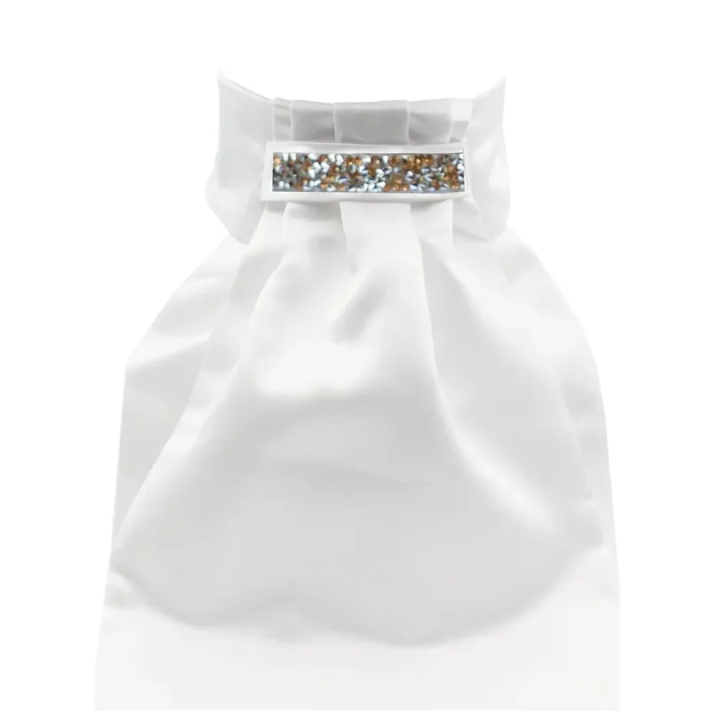 Equetech Rose Gold Crystal Deluxe Ready Tied Stock White
