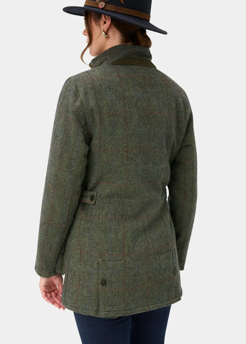 Alan Paine Ladies Rutland Tweed Waterproof Coat Juniper-3